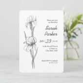 Iris Flower Celebration of Life Memorial Card Kaart (Staand voorkant)
