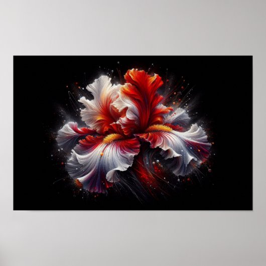 Iris Flower Contemporary Poster (Voorkant)