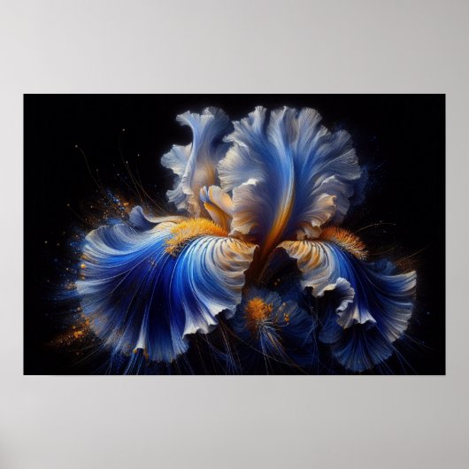 Iris Flower Contemporary Poster (Voorkant)