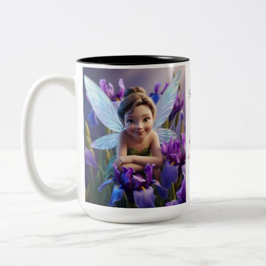 Iris Flower Fairy Tweekleurige Koffiemok (Links)
