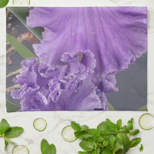 Iris Flower Flowers Paarse Lavendel Vrouwen Naam Theedoek (Gevouwen)