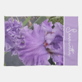 Iris Flower Flowers Paarse Lavendel Vrouwen Naam Theedoek (Horizontaal)