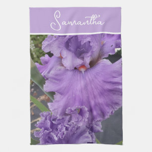 Iris Flower Flowers Paarse Lavendel Vrouwen Naam Theedoek