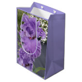 Iris Flower Flowers Purple Lavender Lilac Floral Medium Cadeauzakje (Achterkant Gekanteld)