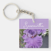 Iris Flower Flowers Purple Lavender Lilac Floral Sleutelhanger (voorkant)