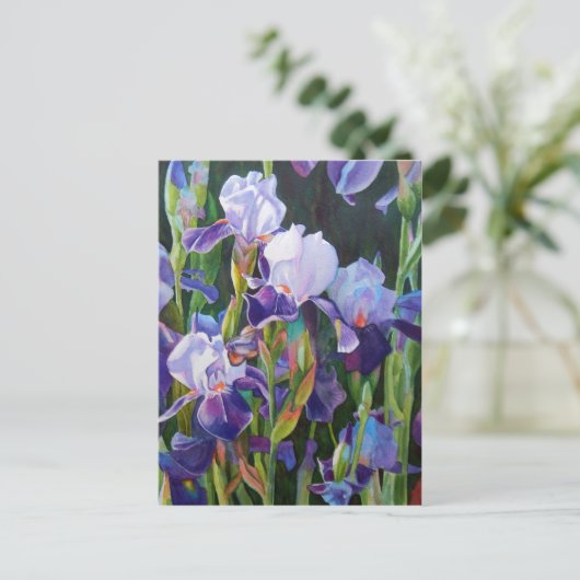 Iris Flower Garden Briefkaart (Staand voorkant)