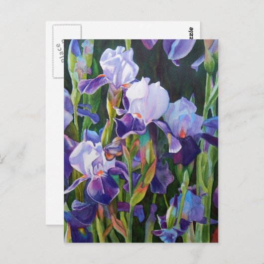 Iris Flower Garden Briefkaart (Voorkant / Achterkant)