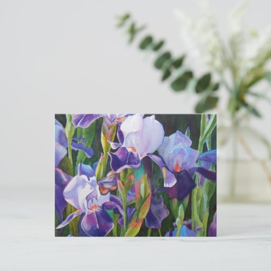 Iris Flower Garden Briefkaart (Staand voorkant)