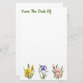 Iris Flower Garden Briefpapier (Voorkant / Achterkant)