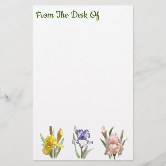 Iris Flower Garden Briefpapier (Voorkant)