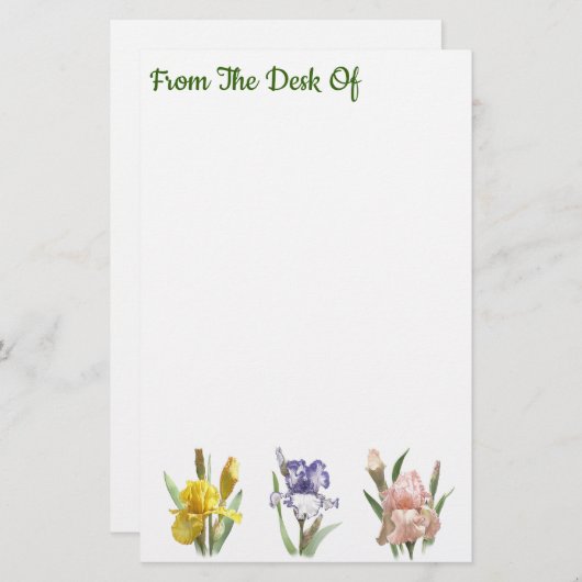 Iris Flower Garden Briefpapier (Voorkant / Achterkant)