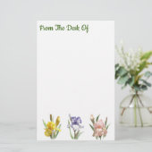Iris Flower Garden Briefpapier (Staand voorkant)