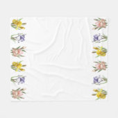Iris Flower Garden Fleece Deken (Voorkant (Horizontaal))