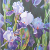Iris Flower Garden Waterverf Vinyl Sticker (Voorkant)