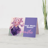 Iris Flower Get Well Soon Vrouwen Naam Kaart (Voorkant)