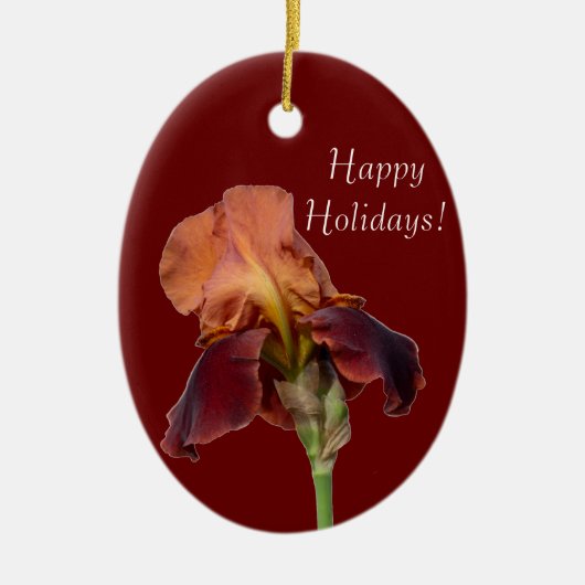 Iris Flower Keramisch Ornament (Voorkant)