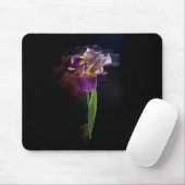 Iris flower on a black background. Long exposure. Muismat (Met muis)