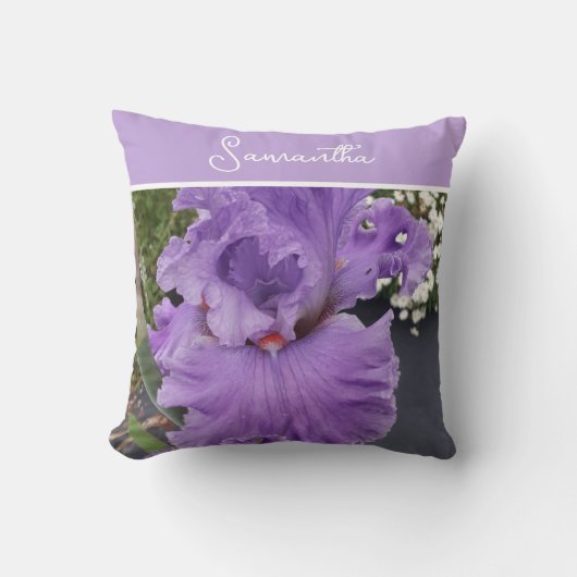 Iris Flower Paars Lavender Lila Schort Kussen (Voorkant)