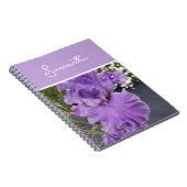 Iris Flower Paars Lavender Lila Schort Notitieboek (Rechterzijde)