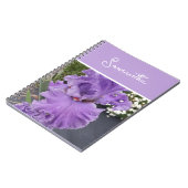 Iris Flower Paars Lavender Lila Schort Notitieboek (Linkerzijde)
