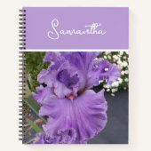 Iris Flower Paars Lavender Lila Schort Notitieboek (Voorkant)