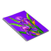 Iris Flower - Paars - Voeg uw foto/tekst/naam toe Notitieboek (Rechterzijde)