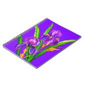 Iris Flower - Paars - Voeg uw foto/tekst/naam toe Notitieboek (Linkerzijde)