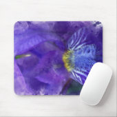 Iris Flower Paars Waterverf Muismat (Met muis)