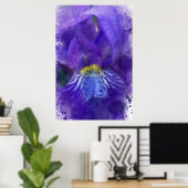 Iris Flower Paars Waterverf Poster (Thuiskantoor)