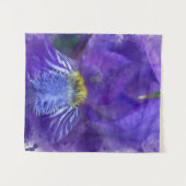 Iris Flower Paars Waterverf Wandkleed (Voorkant (horizontaal))