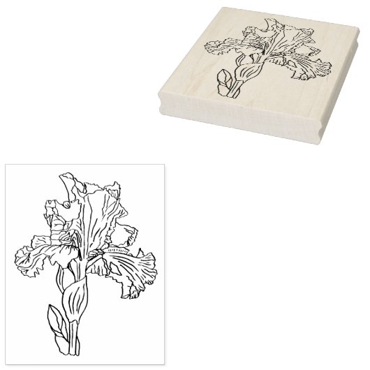 Iris Flower Rubberstempel (Gestempeld)
