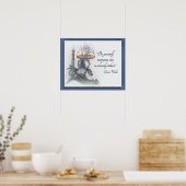 Iris flower schetch bemoediging "Wees jezelf" Poster (Keuken)