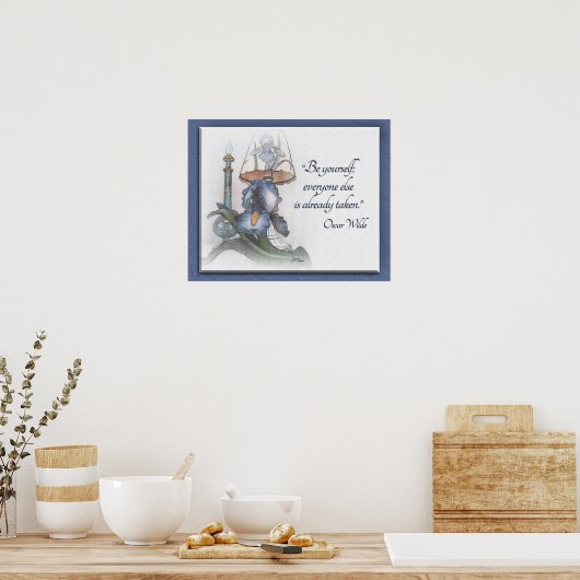 Iris flower schetch bemoediging "Wees jezelf" Poster (Keuken)