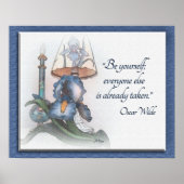 Iris flower schetch bemoediging "Wees jezelf" Poster (Voorkant)