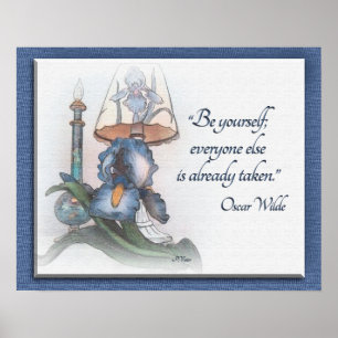 Iris flower schetch bemoediging "Wees jezelf" Poster