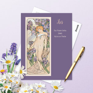 Iris Flower Series Alphonse Mucha Briefkaart