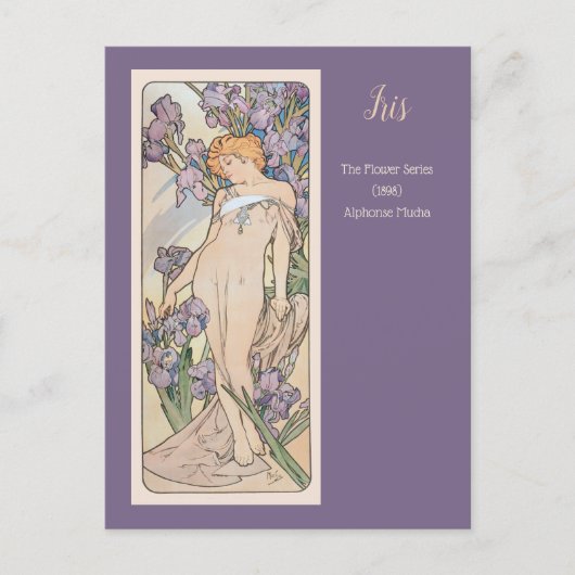 Iris Flower Series Alphonse Mucha Briefkaart (Voorkant)