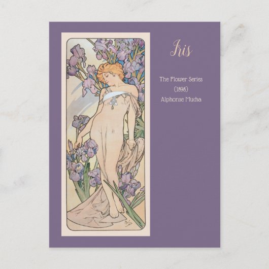 Iris Flower Series Alphonse Mucha Briefkaart (Voorkant)