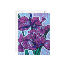 Iris Flower Spring Flowers Floral Painting Paars
