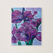 Iris Flower Spring Flowers Floral Painting Paars