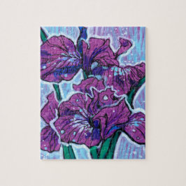 Iris Flower Spring Flowers Floral Painting Paars Legpuzzel