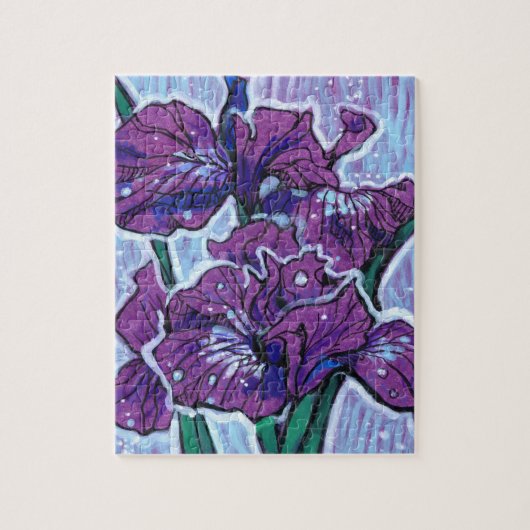 Iris Flower Spring Flowers Floral Painting Paars Legpuzzel (Verticaal)