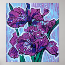 Iris Flower Spring Flowers Floral Painting Paars