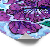 Iris Flower Spring Flowers Floral Painting Paars Poster (Hoek)