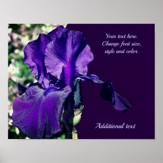 Iris Flower Voeg Jouw tekst gepersonaliseerd toe Poster (Voorkant)
