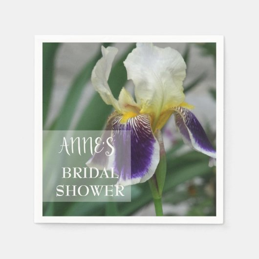 Iris Flower Vrijgezellenfeest papieren servetten (Voorkant)