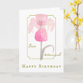 Iris Flower Waterverf Botanische Verjaardag Kaart (Gele Bloem)