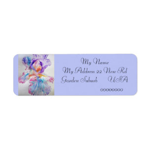 Iris Flower Waterverf Return Address Labels