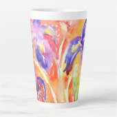Iris Flower Waterverf schilderij Latte Mok (Voorkant)