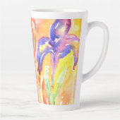 Iris Flower Waterverf schilderij Latte Mok (Rechts)